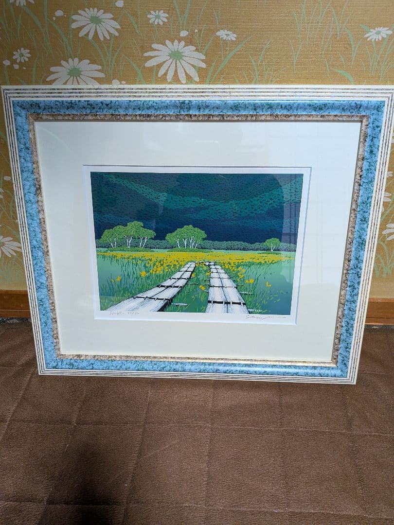 風景画 シルクスクリーン版画 431/500 サイン入り