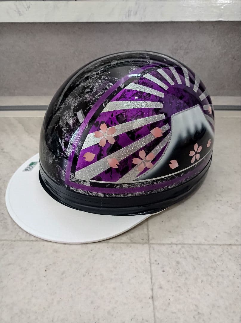 カスタムコルク半　黒ラップ✘Candyパープルラップ富士日章　七色ラメ