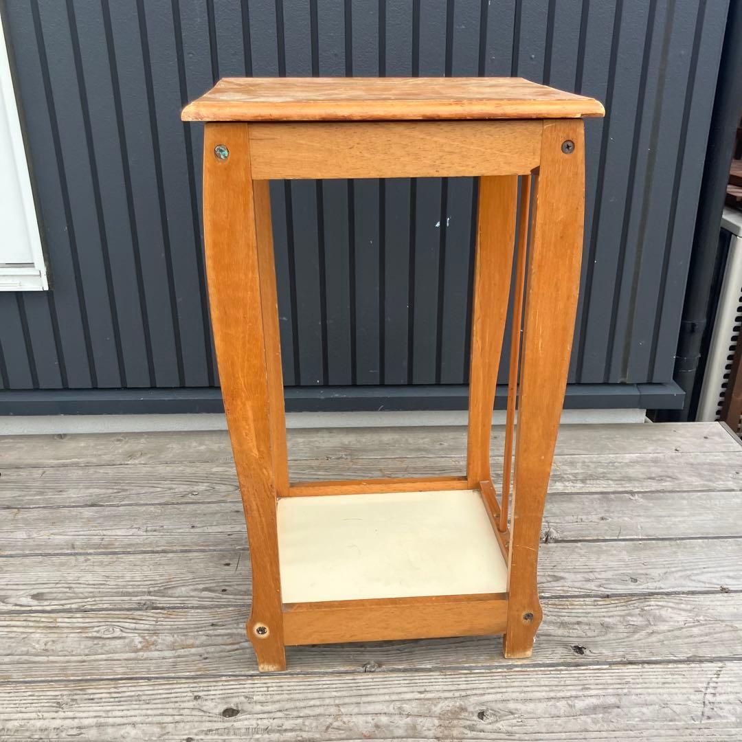 昭和レトロ 木製コンソールテーブル コールキャビネット 電話台 飾り棚 花台