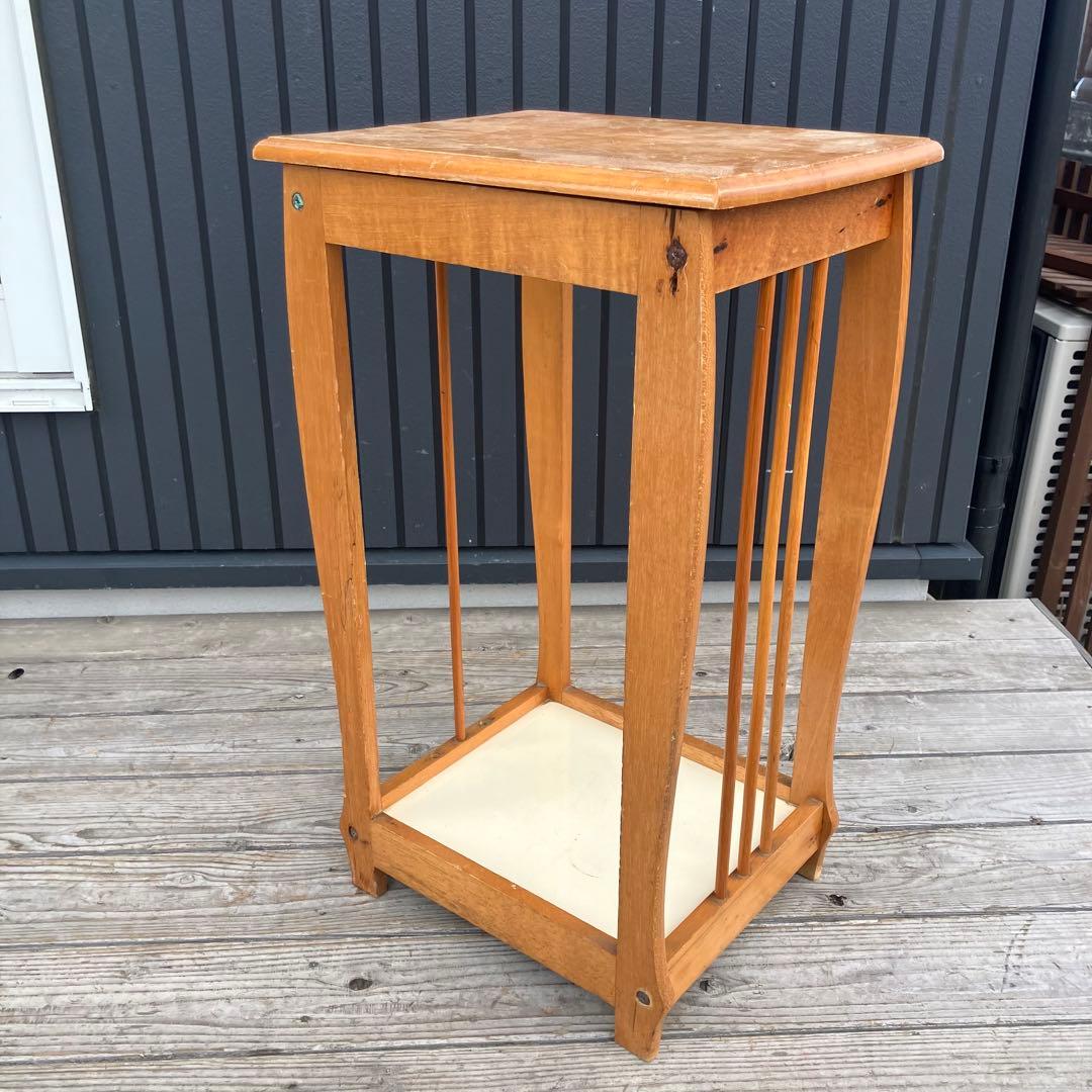 昭和レトロ 木製コンソールテーブル コールキャビネット 電話台 飾り棚 花台