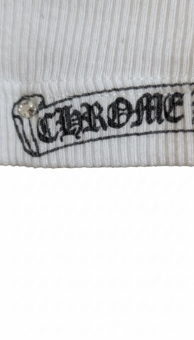 クロムハーツ　タンクトップ　ホワイト　ラインストーンChrome Hearts