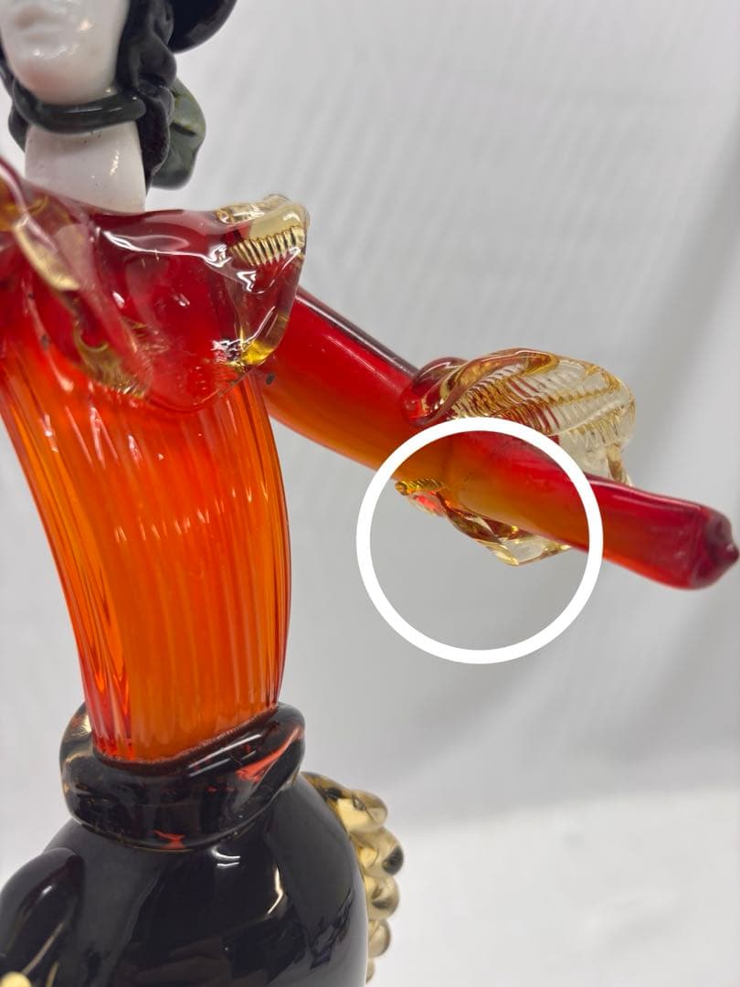 ベネチアンガラス　人形　フラメンコダンサー 置物　工芸品　硝子細工