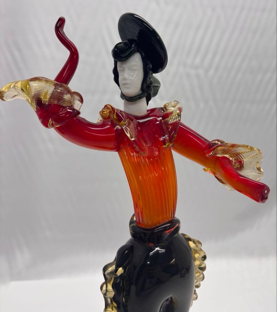 ベネチアンガラス　人形　フラメンコダンサー 置物　工芸品　硝子細工