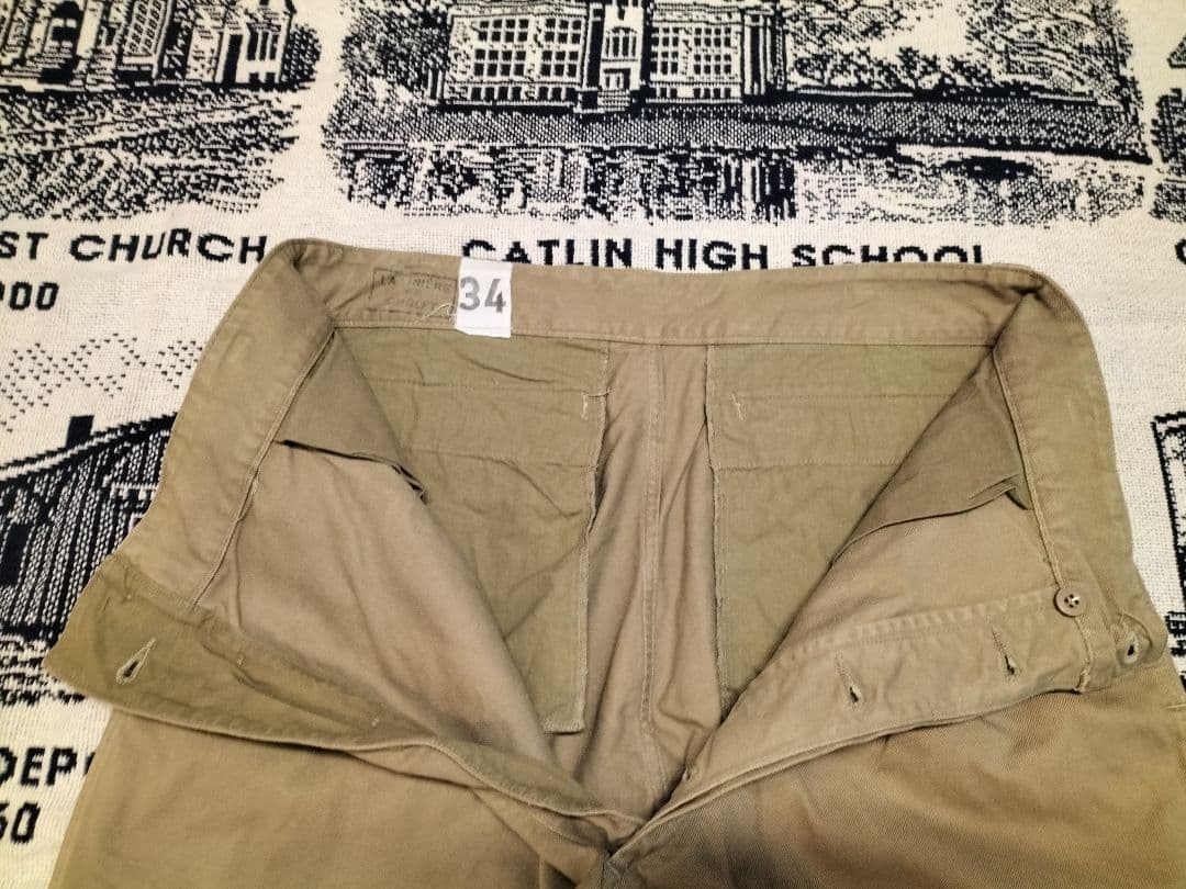 【実物】フランス軍　M52チノパンツ　サイズ３４　後期タイプ