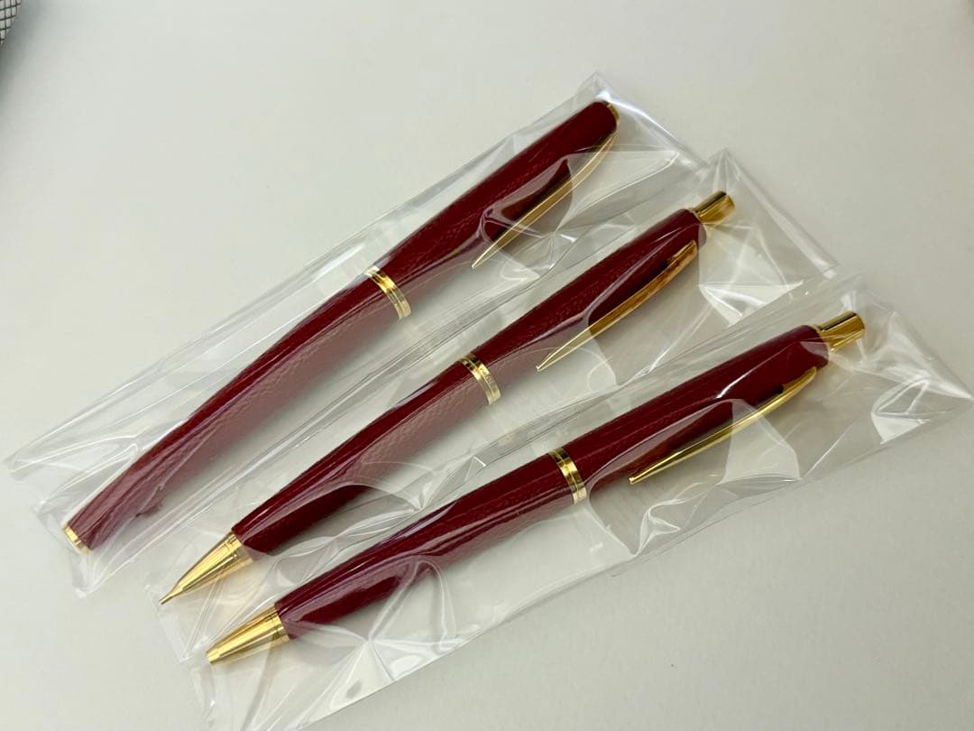 パイロット 18K 18金 万年筆 革巻き 皮巻き 細字 F 赤 袋入り 廃盤