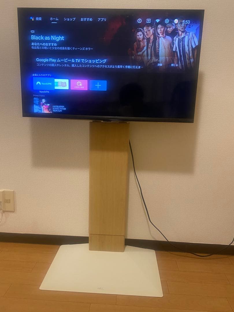 24～55型対応WALL テレビスタンドV3COMPACT ホワイトオーク