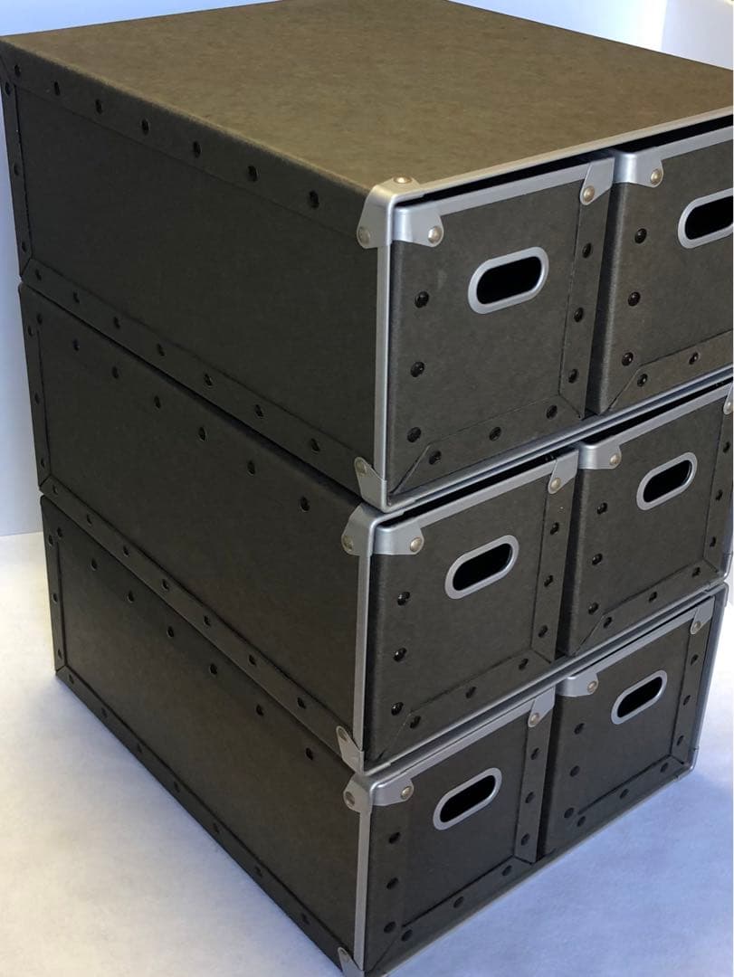 無印良品 硬質パルプボックス 3個セット 引出式 CD収納 深型