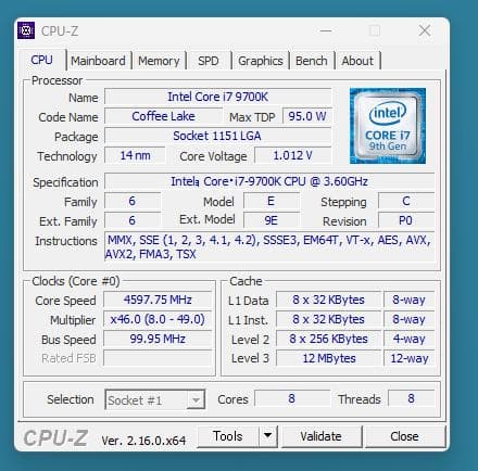 平*豊様 【動作確認済】CPU INTEL Core i7 9700K LGA1
