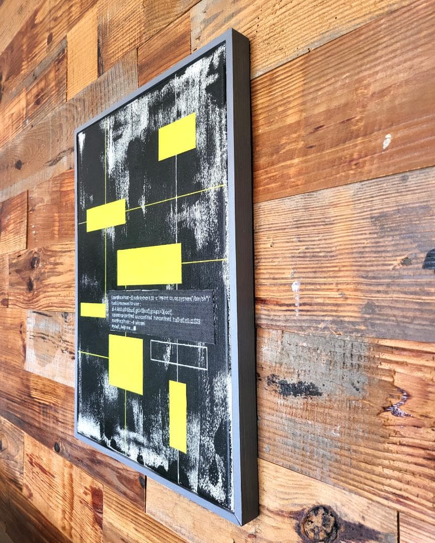 デジタル'85 / 抽象画 キャンバス 額セット 44×32㎝ 原画1点のみ