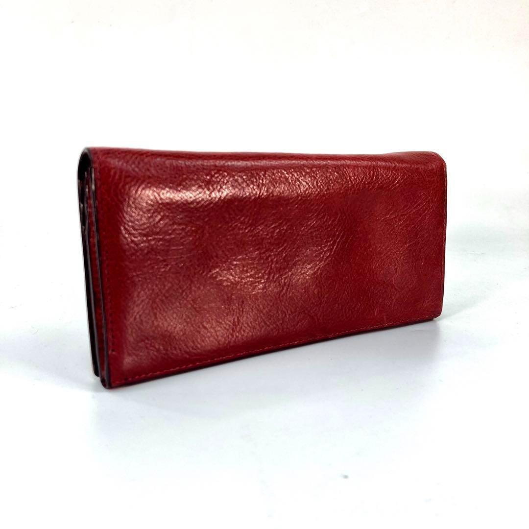 高級レザー◆ 新品　ポールスミス 長財布　ワインレッド　赤　メンズ 20q046