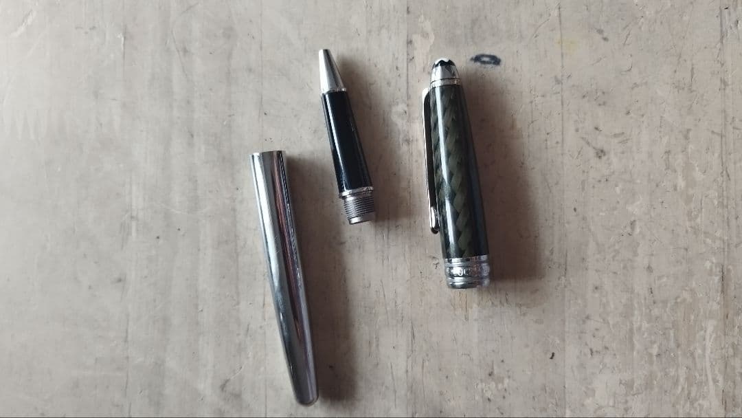 レア　モンブラン ソリテール カーボン スチール ボールペン 　ローラーボール