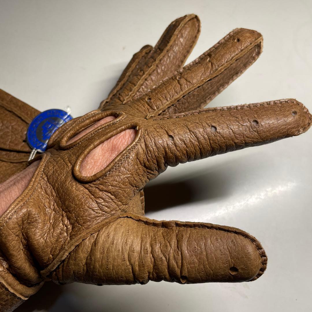 ROECKL ペッカリー革 ドライビング グローブ　一枚革　ブラウン色