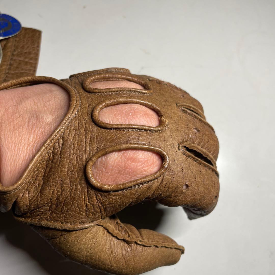 ROECKL ペッカリー革 ドライビング グローブ　一枚革　ブラウン色