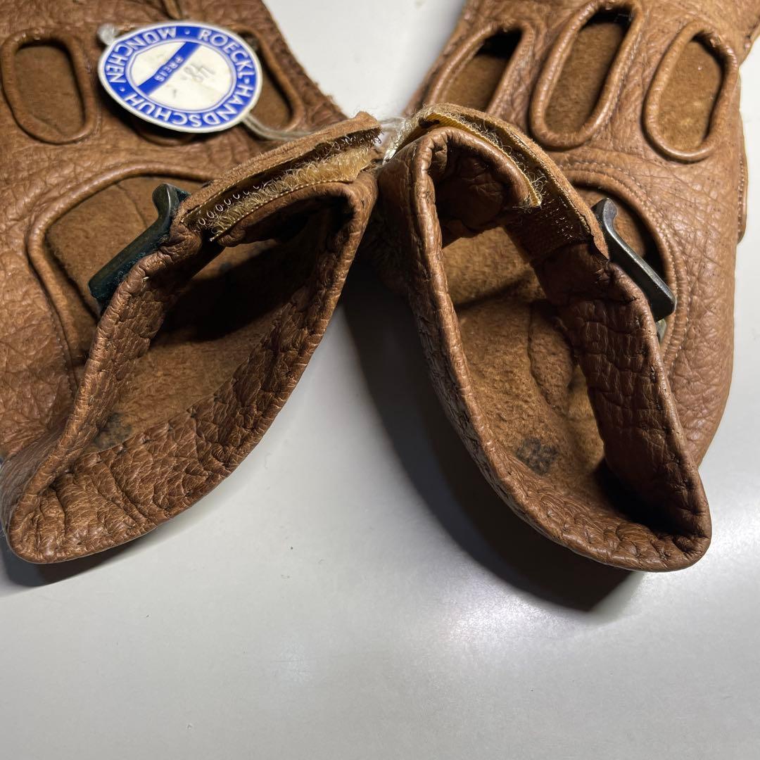 ROECKL ペッカリー革 ドライビング グローブ　一枚革　ブラウン色