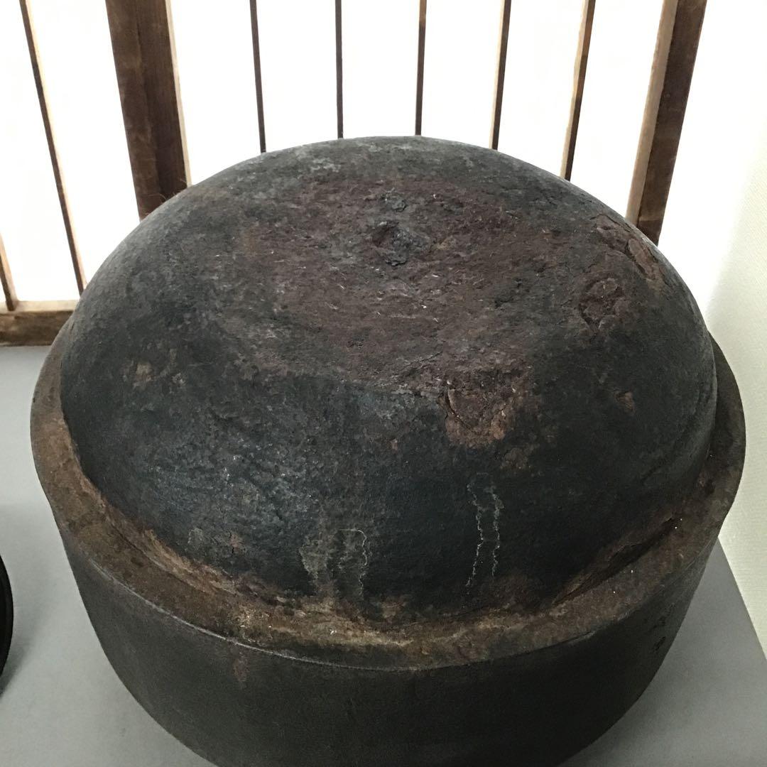 骨董品　茶道具　肩衝釜　蓋つまみ装飾豪華￼ 昭和36年以前の品　共箱　S80KK
