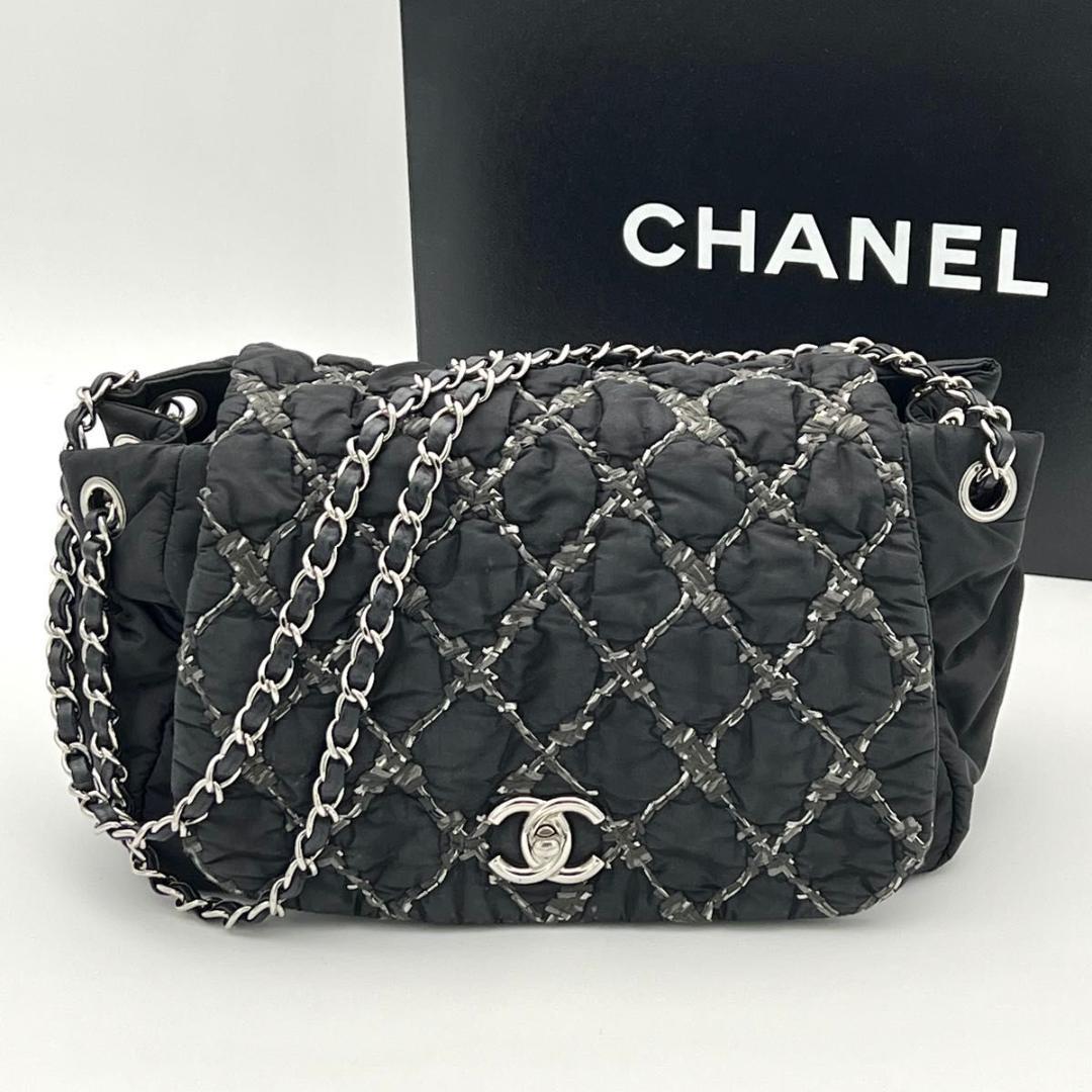 CHANEL シャネル パリビザンス ナイロン フラップ ダブルチェーンバッグ