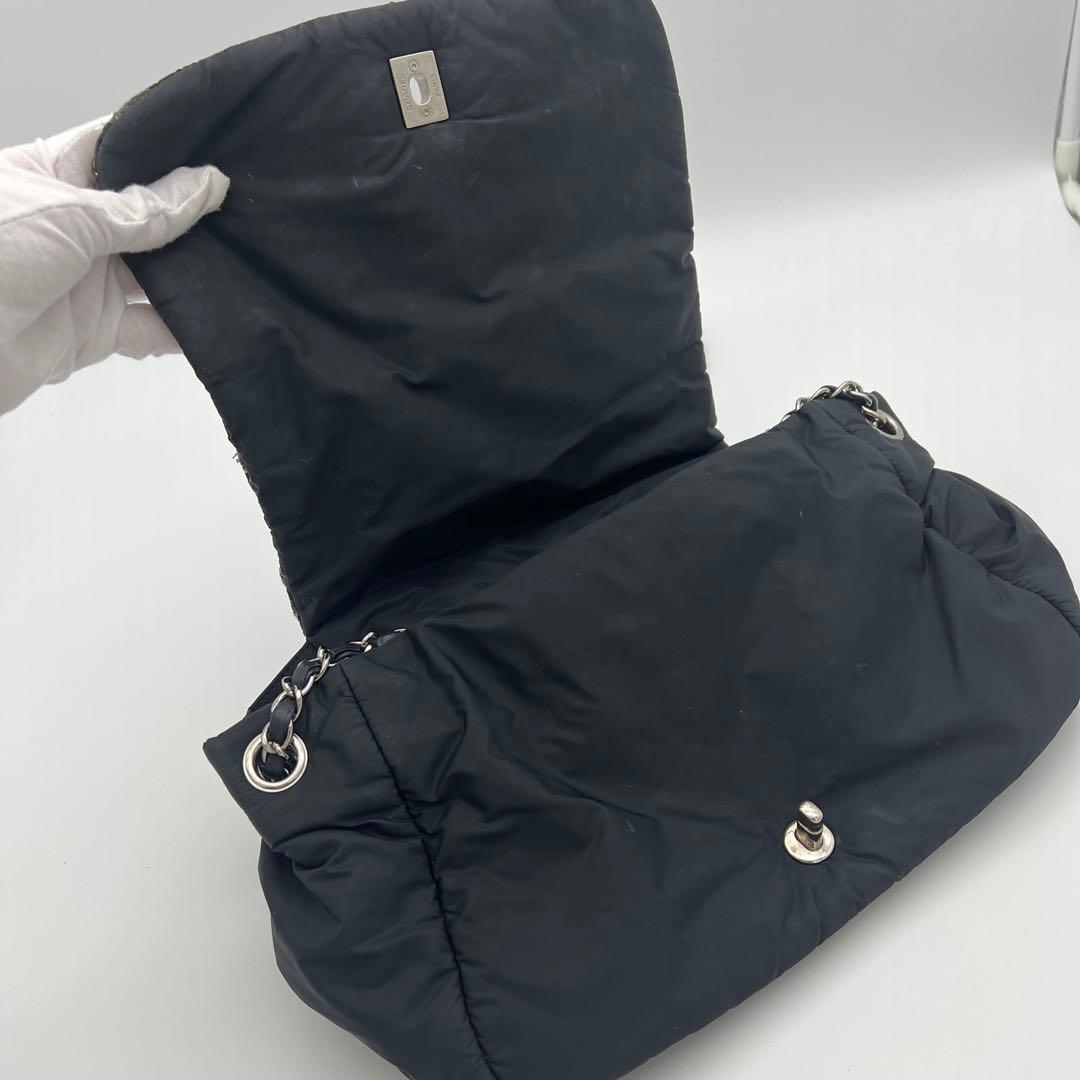 CHANEL シャネル パリビザンス ナイロン フラップ ダブルチェーンバッグ