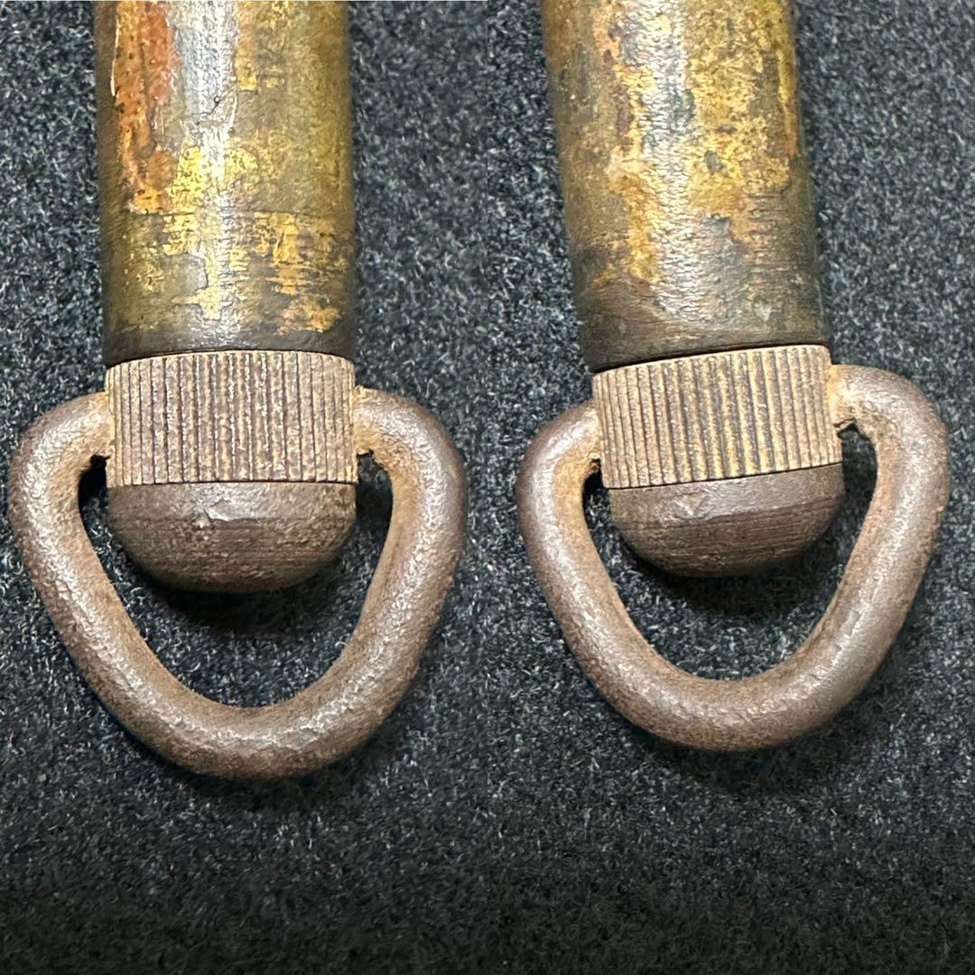 十手　鉄地　銅柄火鼠図彫り　十手　江戸時代　武具　A1