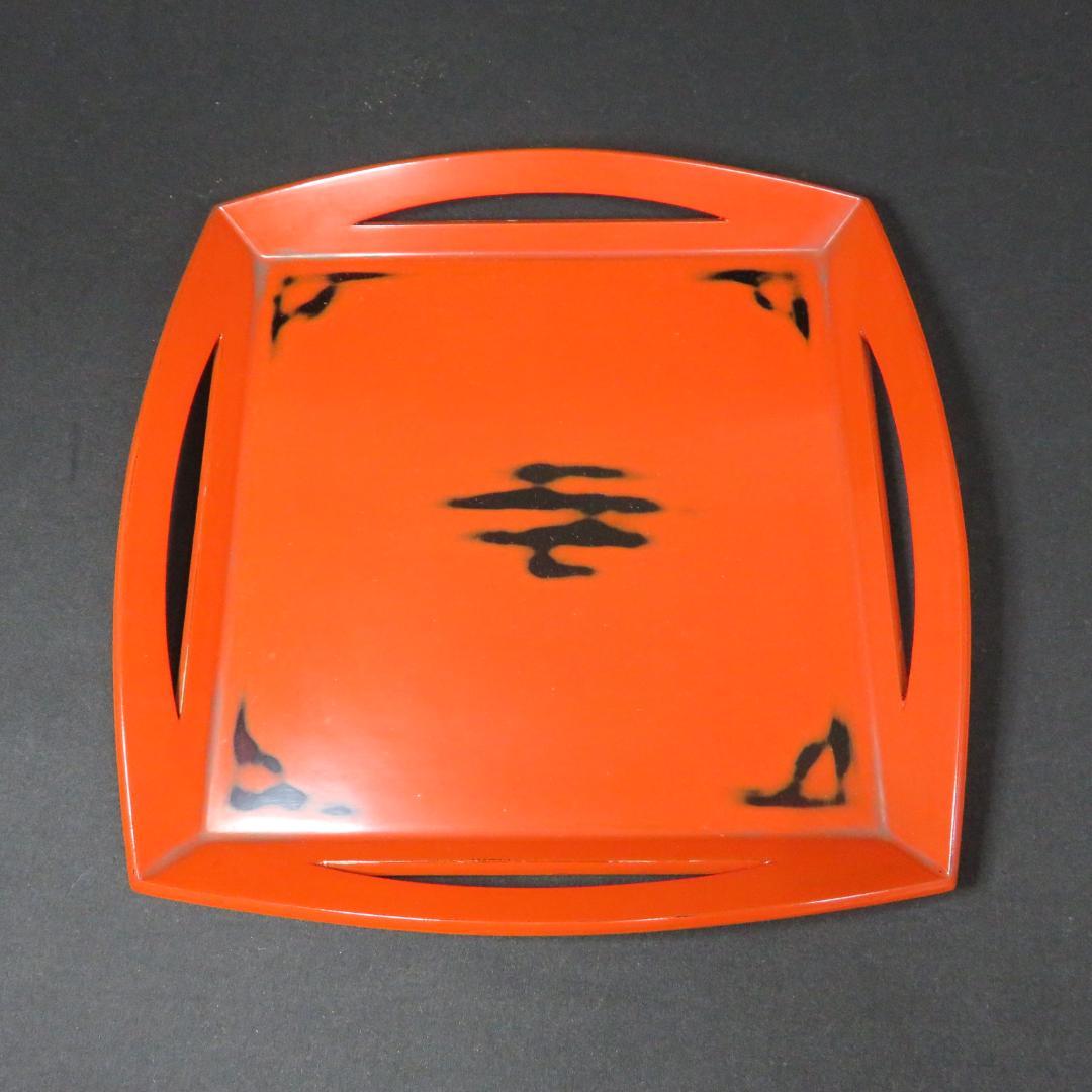 四方盆 根来塗 漆器 木箱 共箱 菓子器 お盆