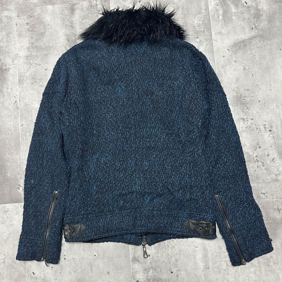 00s Y2K archive 鬼ファー ツイード ジャケット お兄系 平成初期