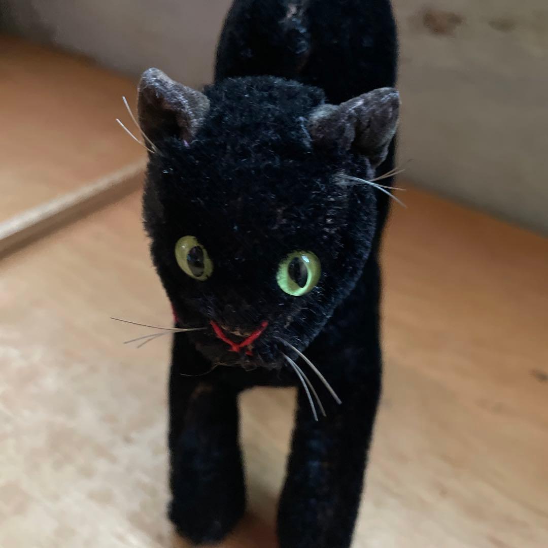 ヴィンテージ　シュタイフ　トムキャット　黒猫