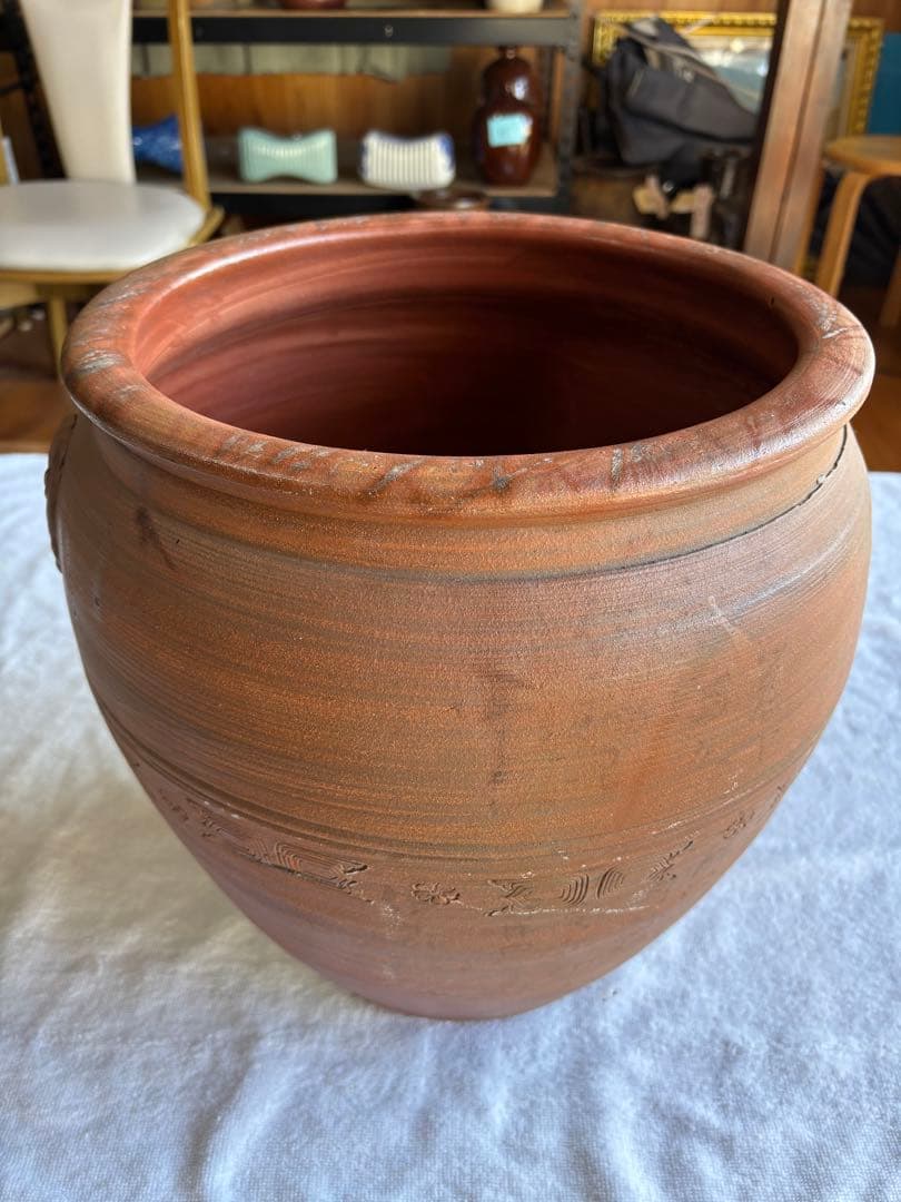 古備前焼　伊部陶苑　大壺　甕　鉢　アンティーク置物　骨董品