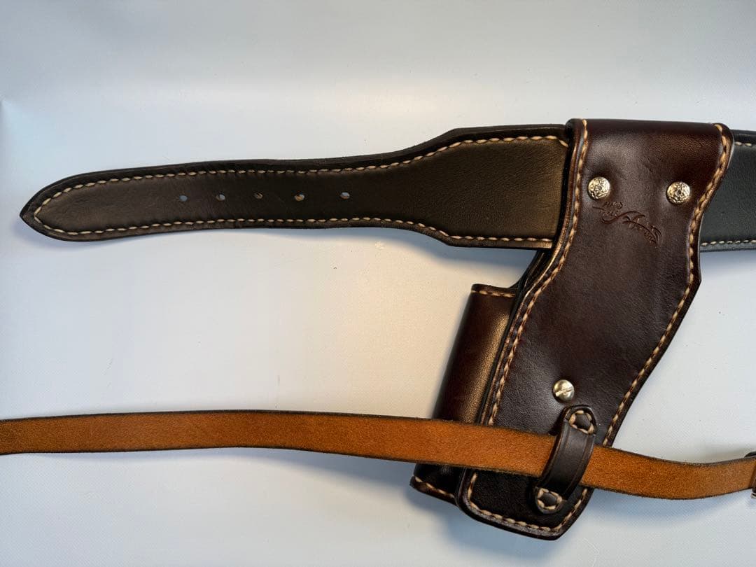 コルトガバメント用クイックドロー用リグ（レザーホルスター ）