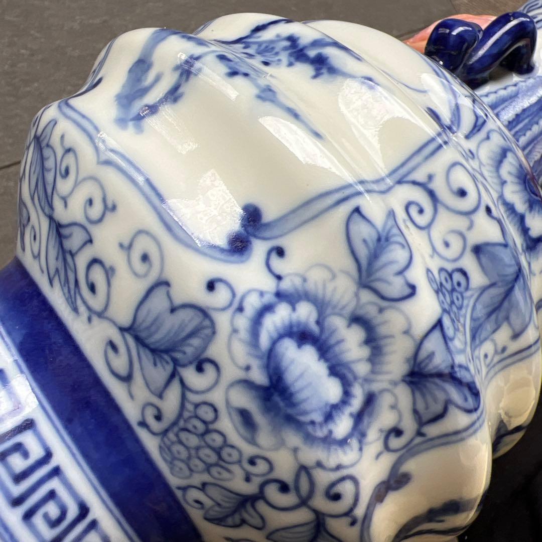 中国青花 染付 双耳瓶 花瓶 壺 陶磁器 古美術