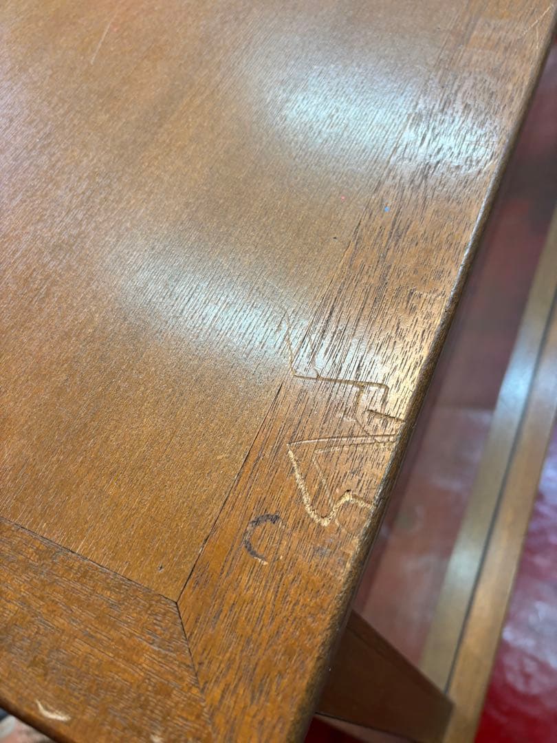 ◆アンティークガラスショーケース・タイル模様　状態B