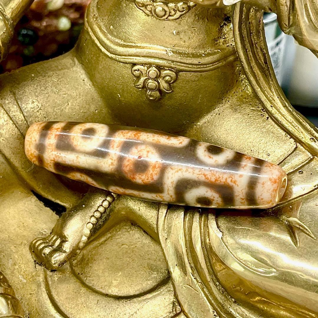 h*a様 ◆年代物◆ 九眼天珠 730 朱砂 ジービーズ 西蔵天珠 お守り 53