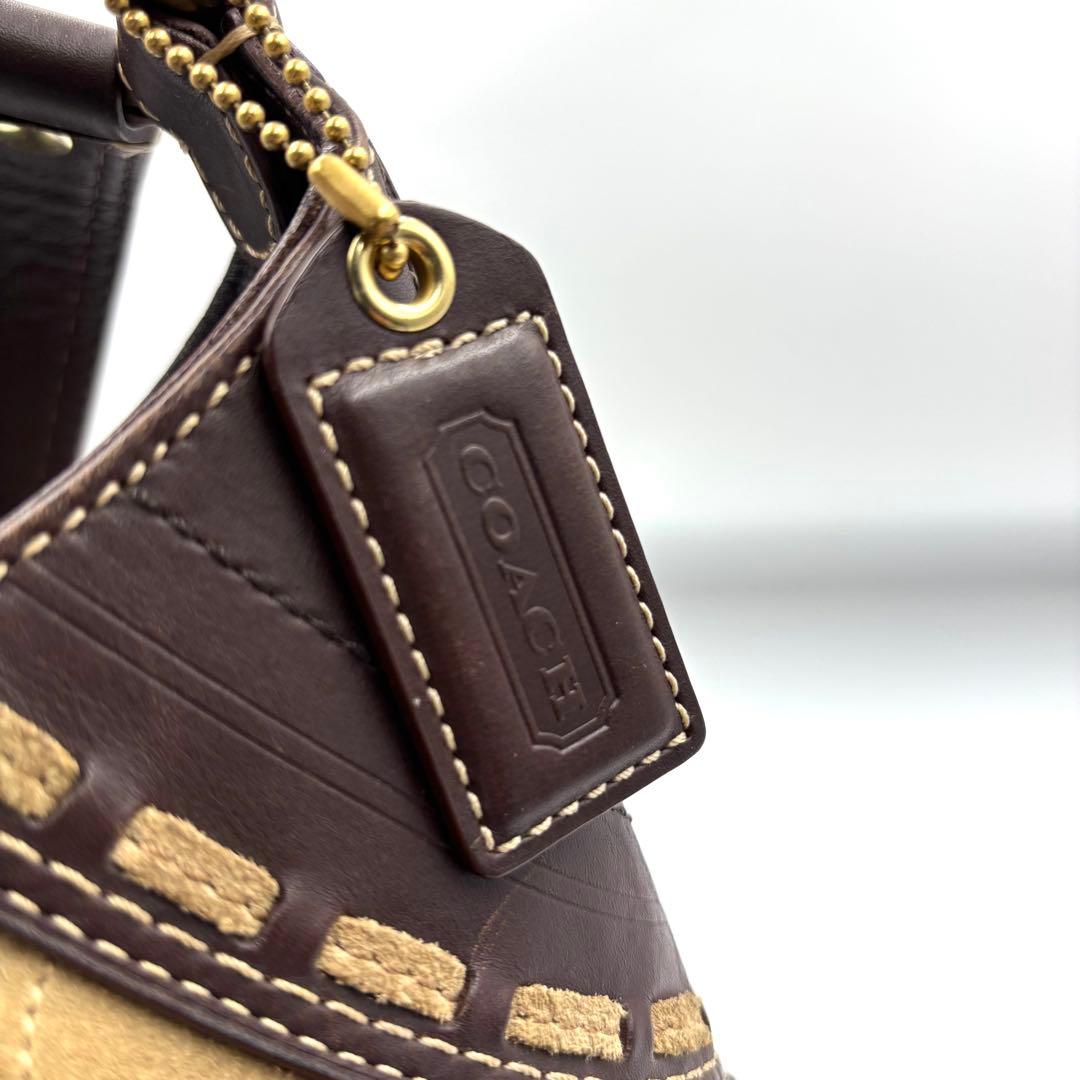 希少 y2k COACH コーチ ワンショルダー　レザー スエード　シグネチャー