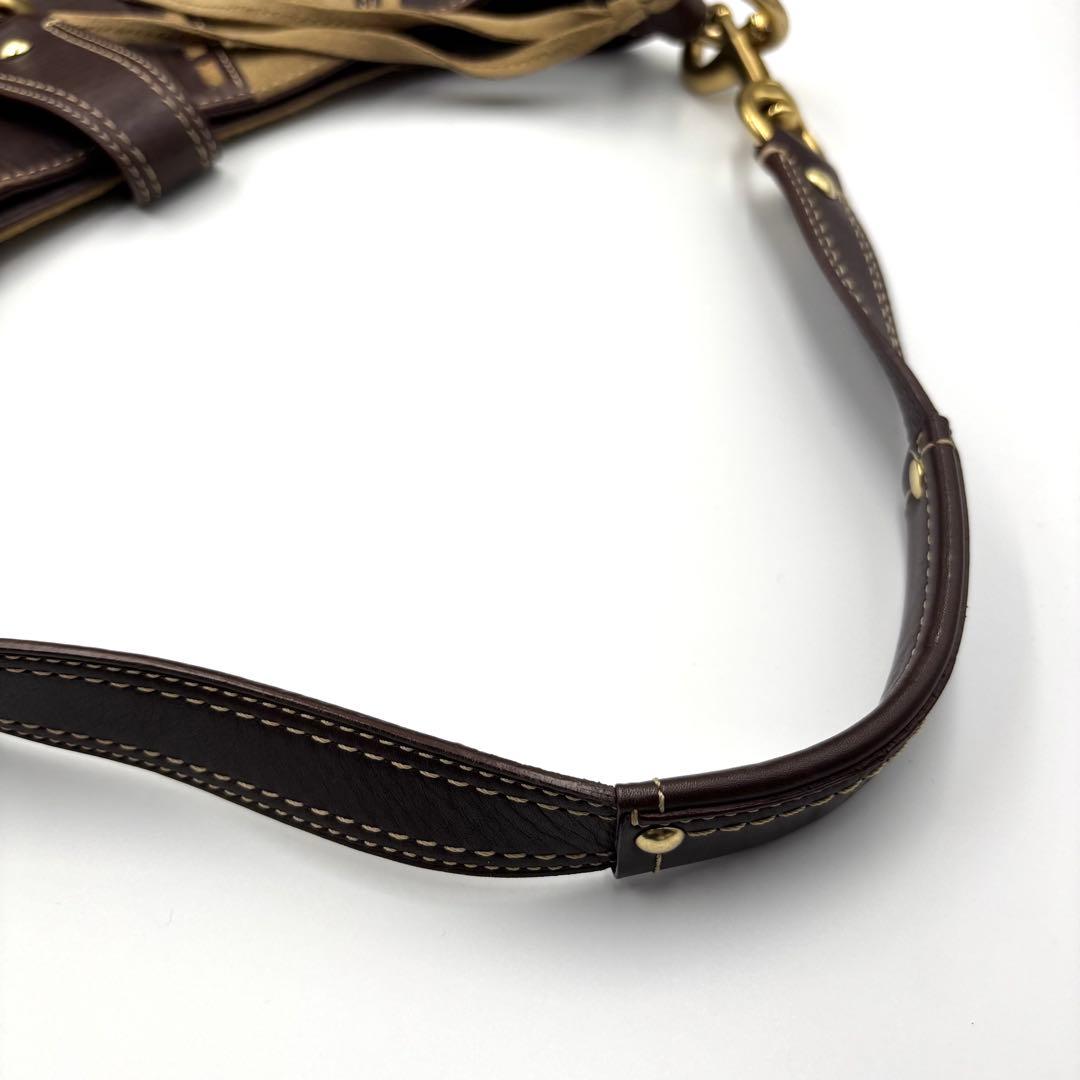 希少 y2k COACH コーチ ワンショルダー　レザー スエード　シグネチャー