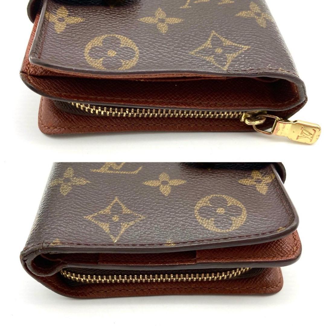 ルイヴィトン モノグラム コンパクトジップ ブラウン 二つ折り財布 71209