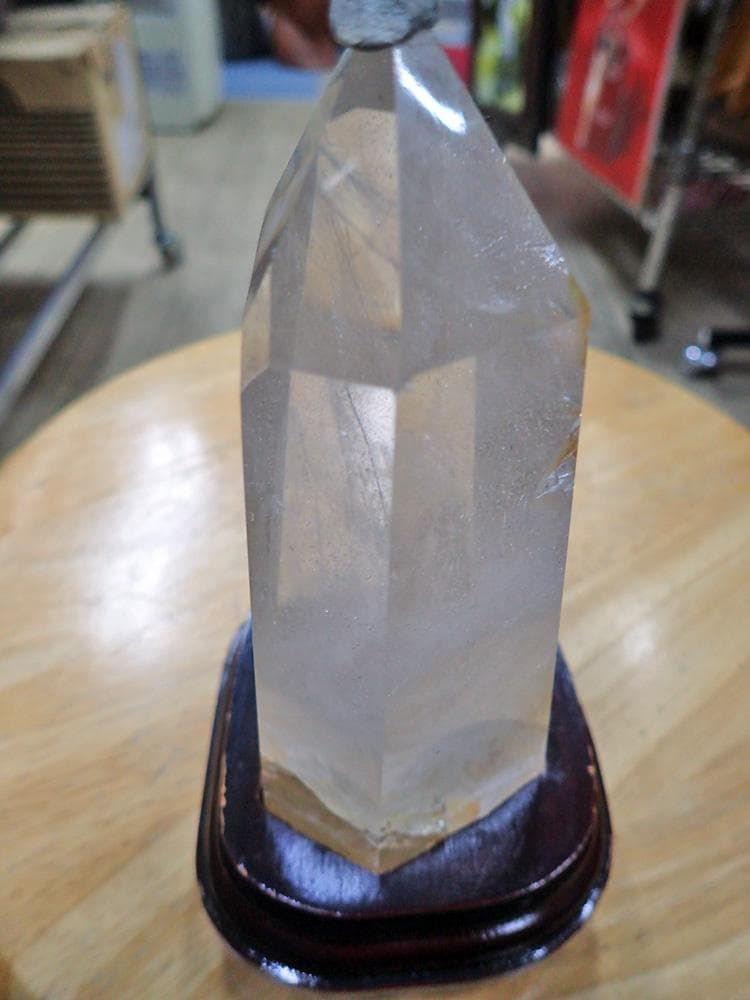 【天然石】水晶六角柱＿クリスタルの置物 (866g)