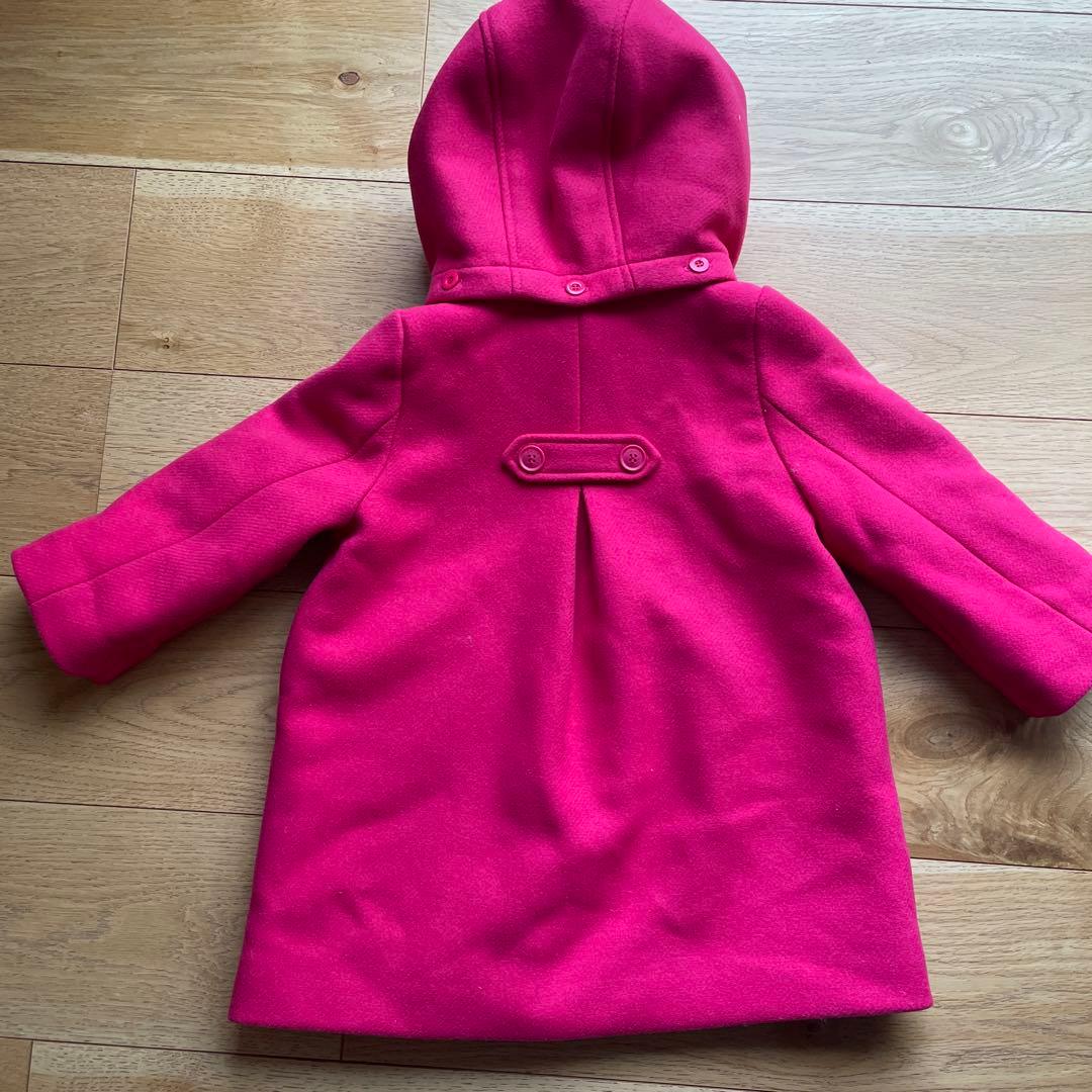 Jacadi ジャカディ コート 36m 96cm ピンク フード付き