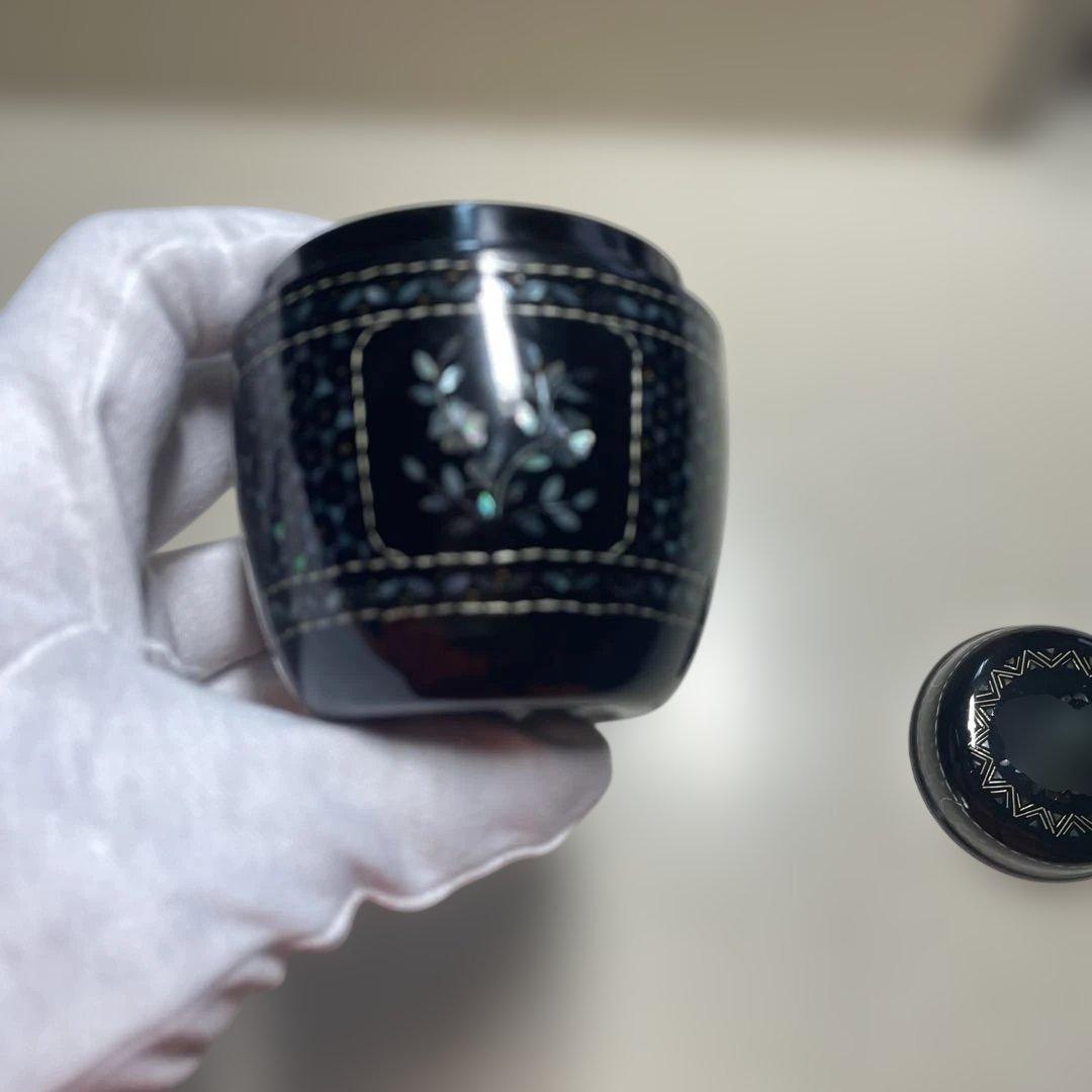 未使用　茶道具　棗　螺鈿貝殻細工