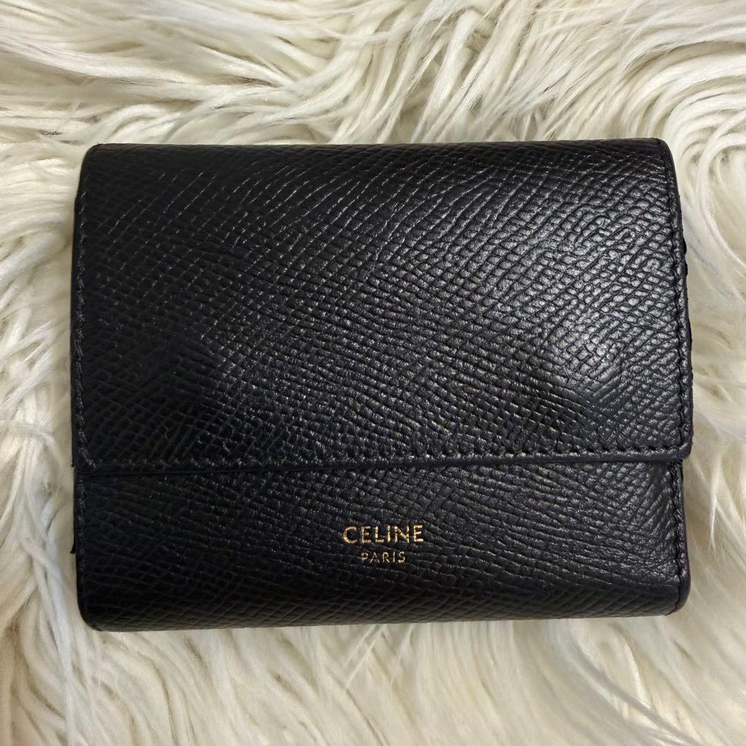 CELINE セリーヌ 三つ折り財布 スモールトリフォールド 黒 正規品 ミニ
