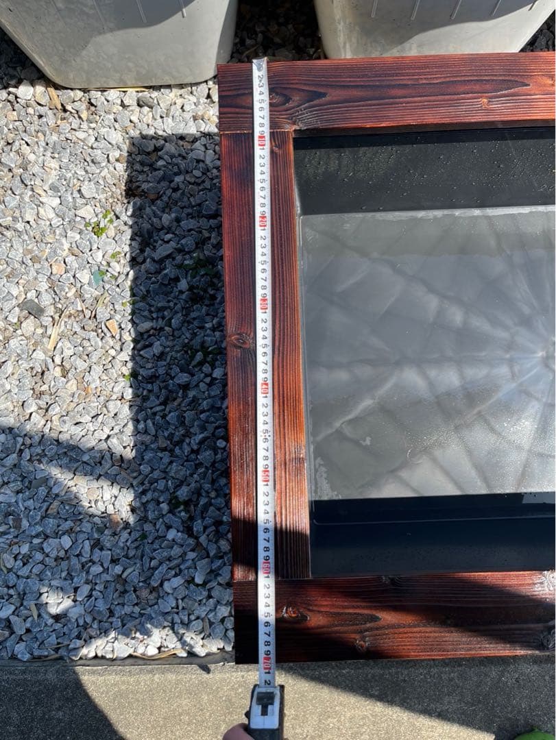 【新品・送料込】メダカ　飼育ケース　80Lトロ舟＋木枠のセット　ウォールナット