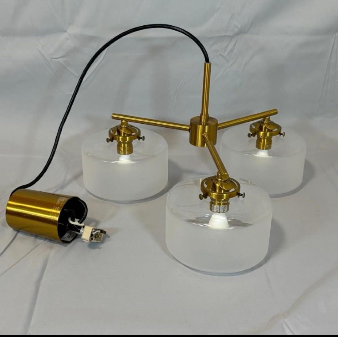 インターフォルム　 Pudgy 3灯ペンダントライト ゴールド