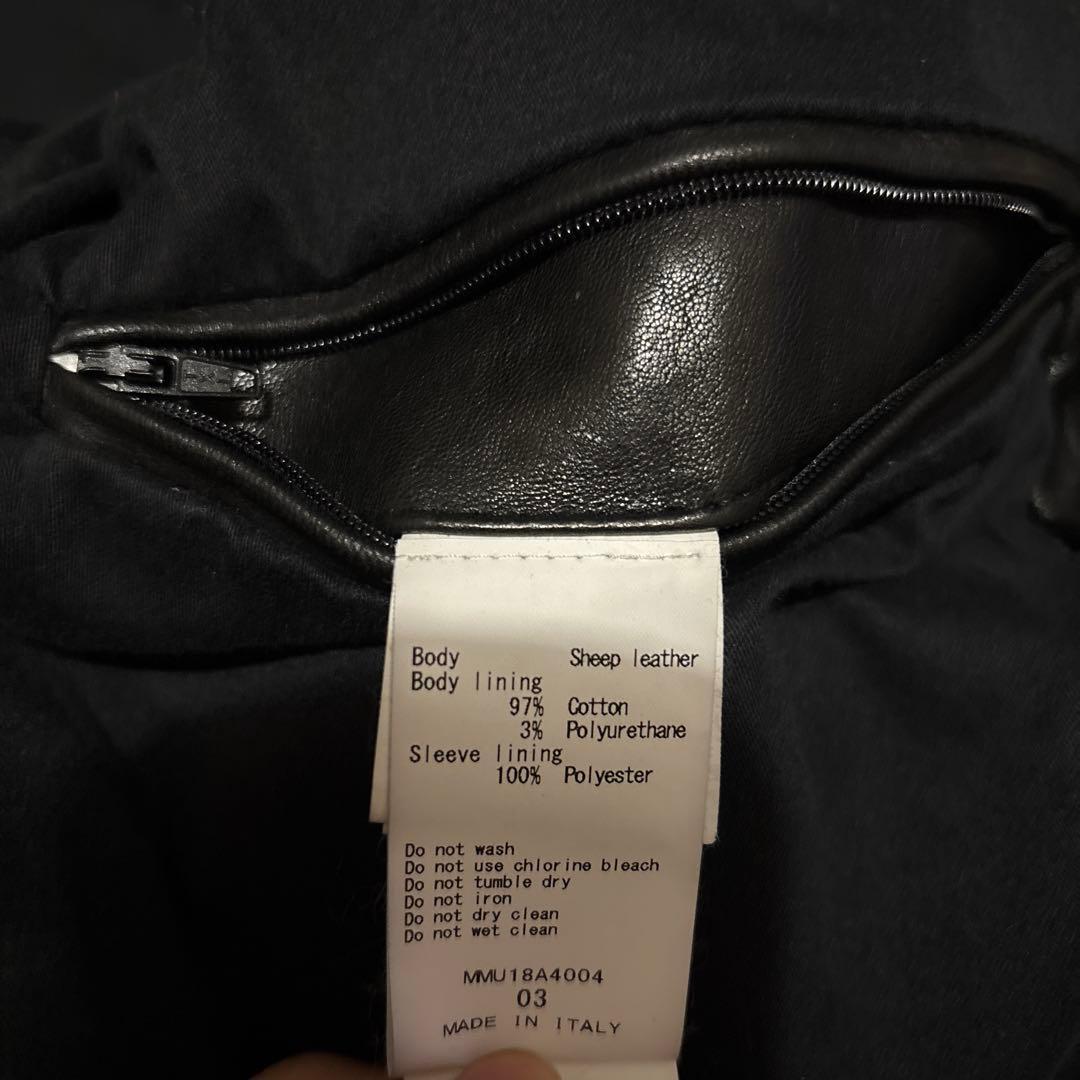 MUSHER 黒 レザージャケット　襟付きシングルライダース　タトラス