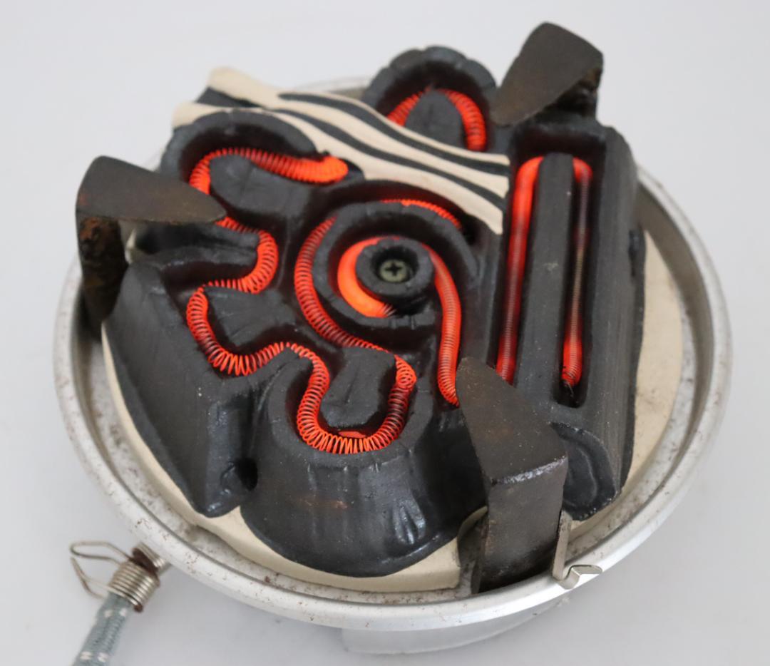 茶道具 人物風景図釜 置炉 電熱器 野々田 セット