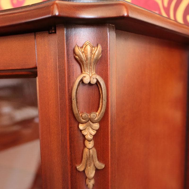 象嵌 ガラスキャビネット イタリア製 飾り棚 猫脚 602-142