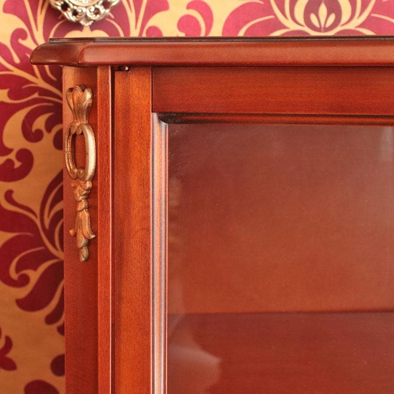 象嵌 ガラスキャビネット イタリア製 飾り棚 猫脚 602-142