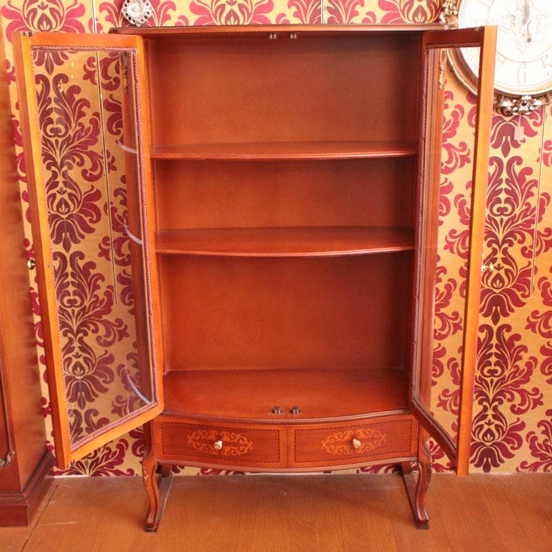 象嵌 ガラスキャビネット イタリア製 飾り棚 猫脚 602-142