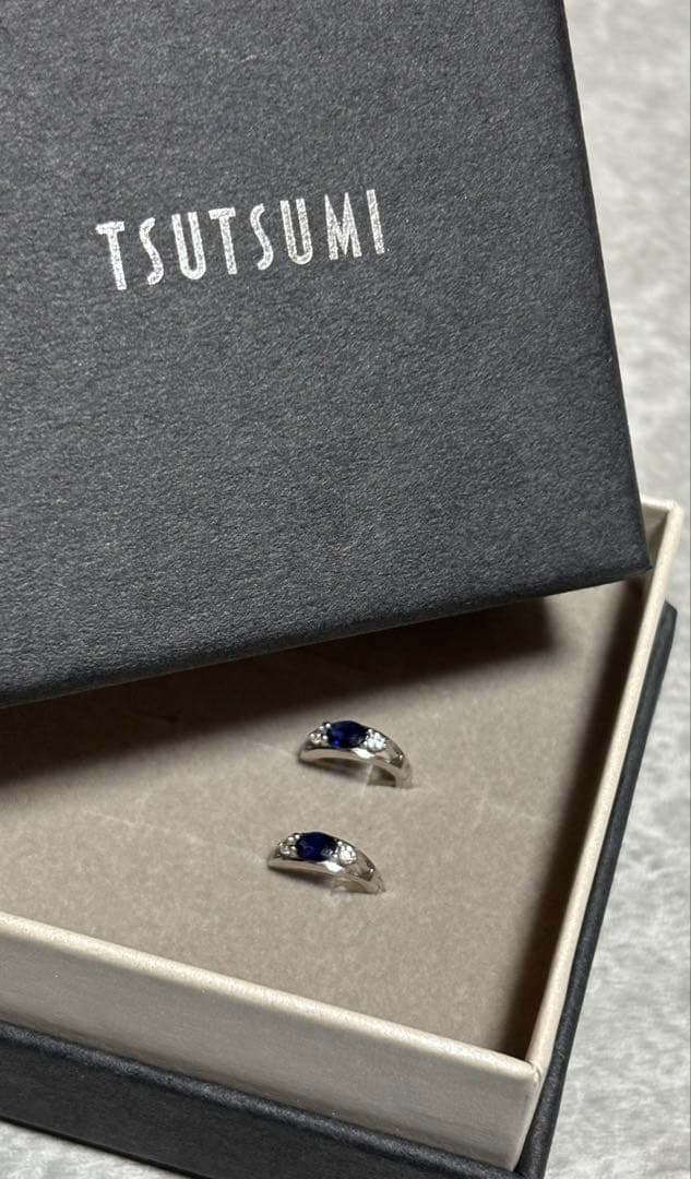 TSUTSUMI k10 サファイア ピアス 10金