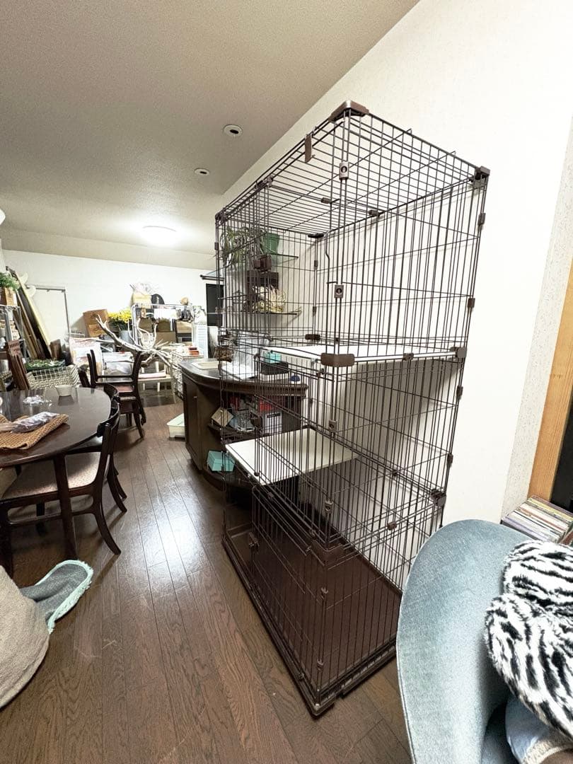 大型　キャットケージ 3段 棚板2枚　キャスター付き　送料込み