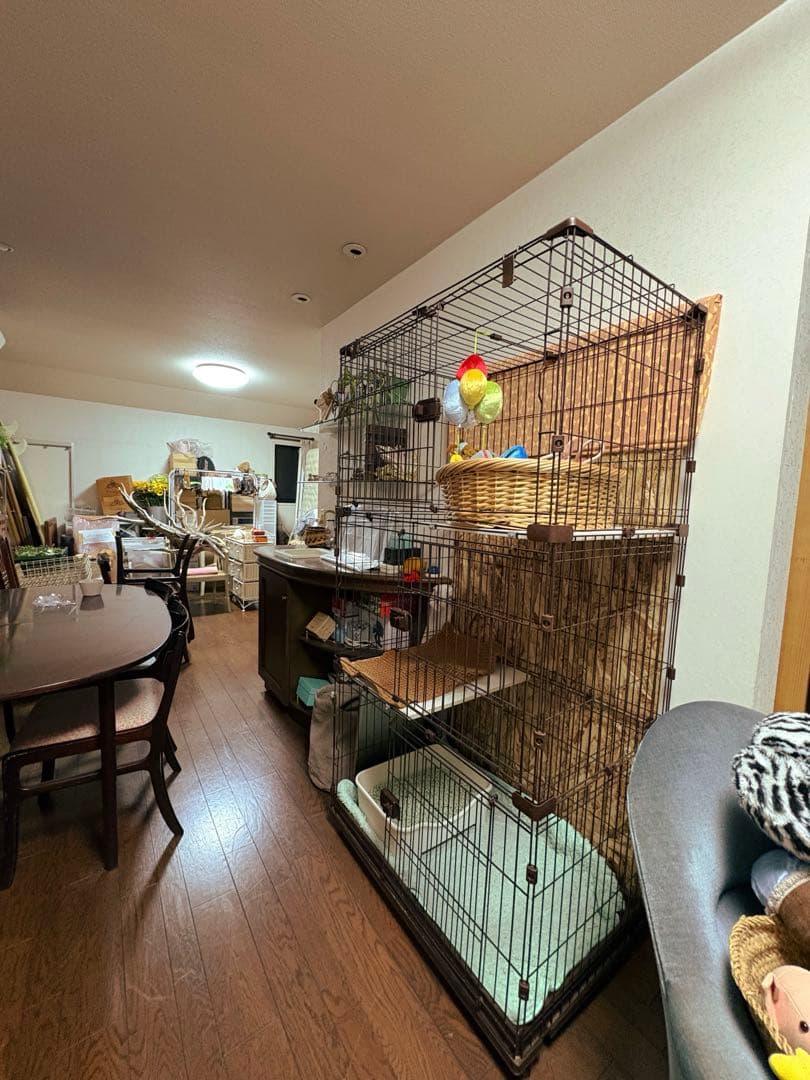 大型　キャットケージ 3段 棚板2枚　キャスター付き　送料込み