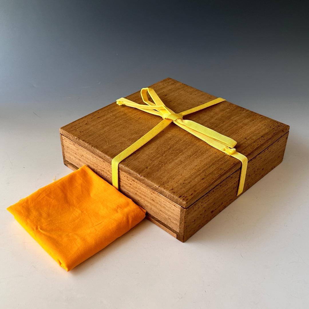 茶道具　輪島塗　黒四方盆　ツボツボ自画　干菓子器　表千家　久田宗也　尋牛斎書付