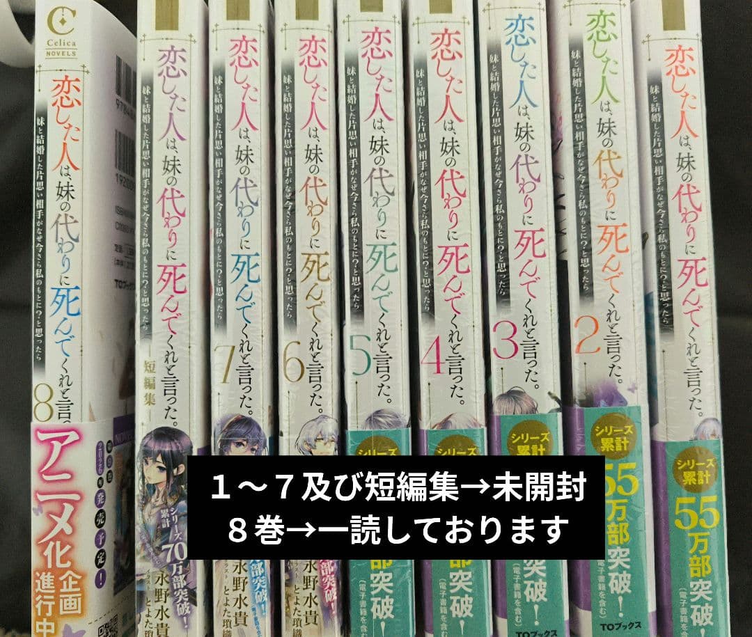 恋した人は、妹の代わりに死んでくれと言った。 ライトノベル９巻セット