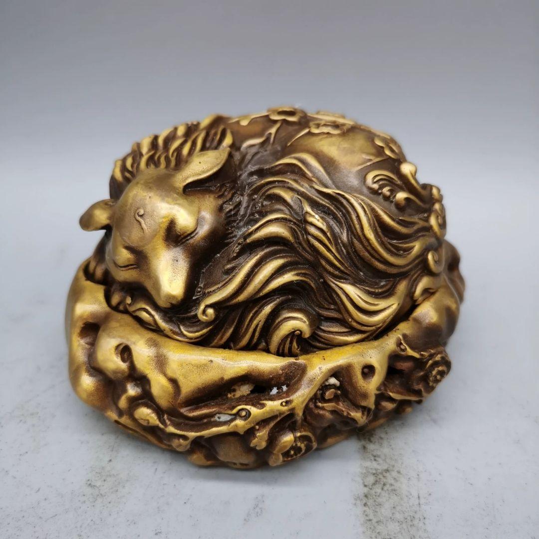 銅製 梅花狐香炉 吉祥九尾狐 茶室禅意薫香炉 装飾品 工芸品 置物